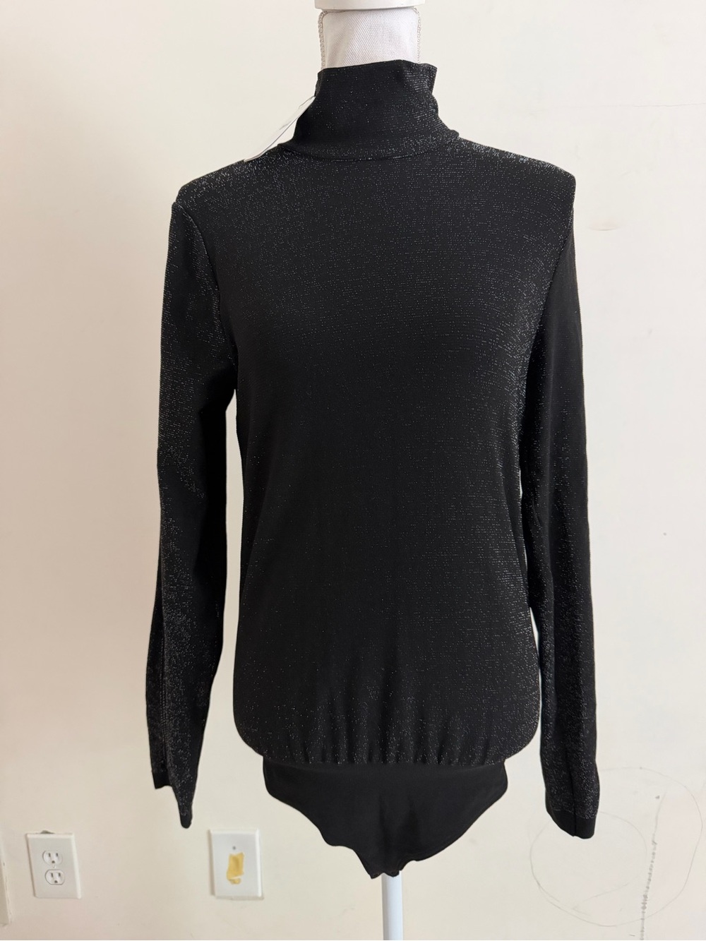 Wolford Silver Dust String Bodysuit - Black - Size S /P - NWT $350
